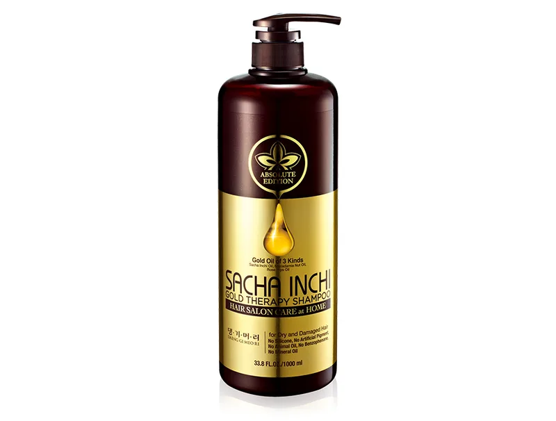 Відновлюючий шампунь для волосся «Золота терапія» Daeng Gi Meo Ri Sacha Inchi Gold Therapy Shampoo, 1000мл
