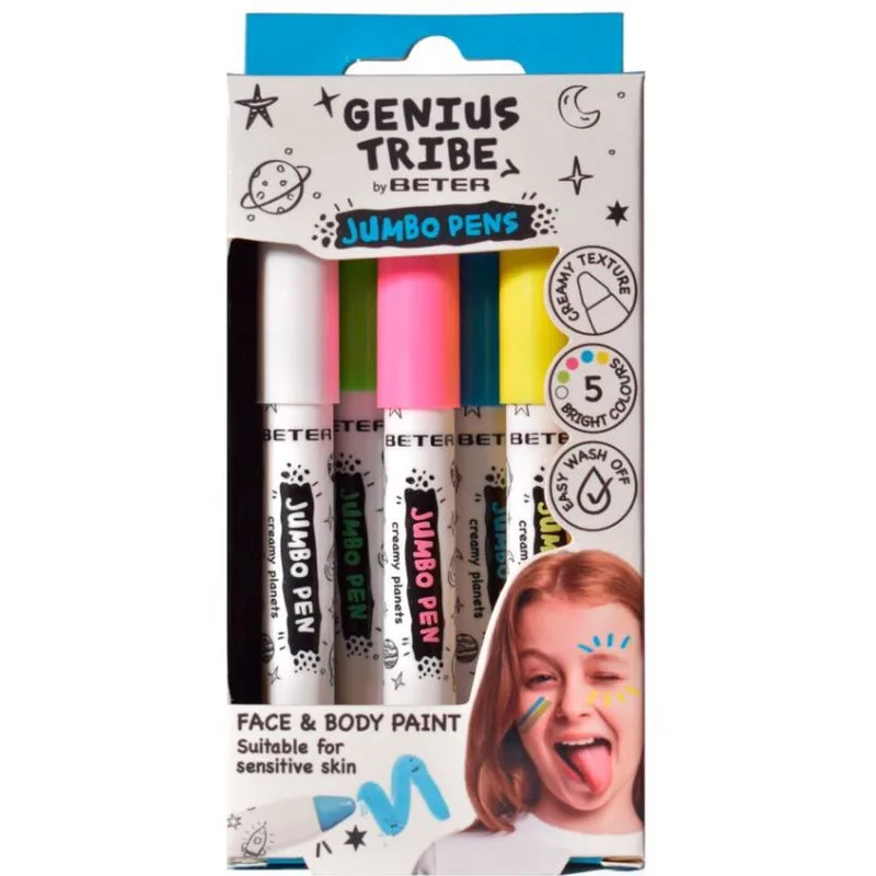 Набір джамбо-пензлів Beter (Бетер) Genius Tribe для обличчя та тіла, 5 кольорів