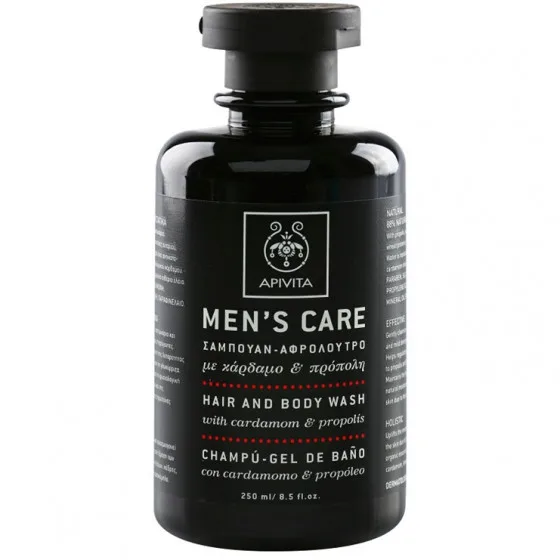 Apivita men′s care hair and body wash with cardamom and propolis - Засіб для миття волосся і тіла з кардамоном і прополісом