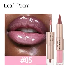 Двосторонній засіб для губ (Олівець + Глянець) Leaf Poem Lip 2 in 1 Ефект Омбре / Плампер. Відтінок 05 (II) 34452