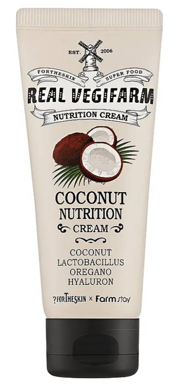 Крем для обличчя Fortheskin super food real vegifarm nutrition cream-coconut поживний з кокосом 100 мл