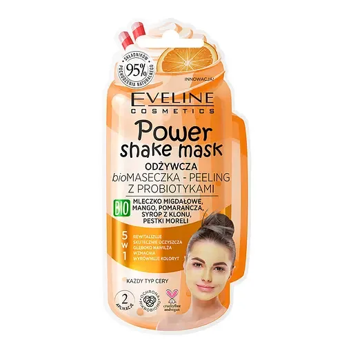 Бioмаска-пілінг Eveline Рower Shake Mmask, живильна, з пробіотиками, 10 мл