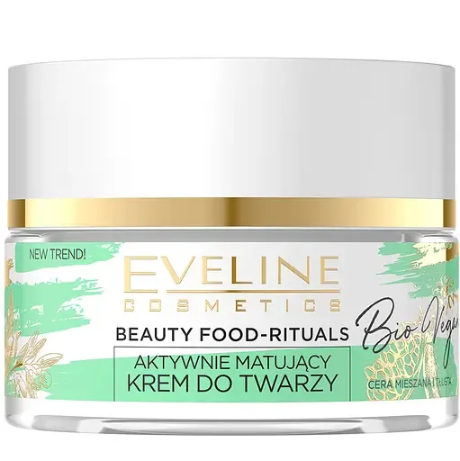 Активний матуючий крем для обличчя Eveline Beauty Food-rituals Bio Vegan, 50 мл