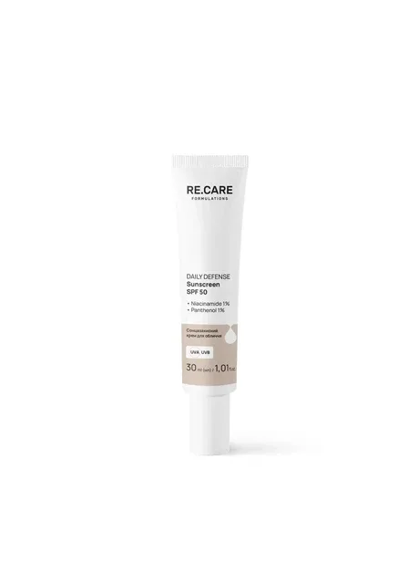 Сонцезахисний крем для обличчя Daily Defense Sunscreen SPF 50 30 мл Re.Care (397629798)