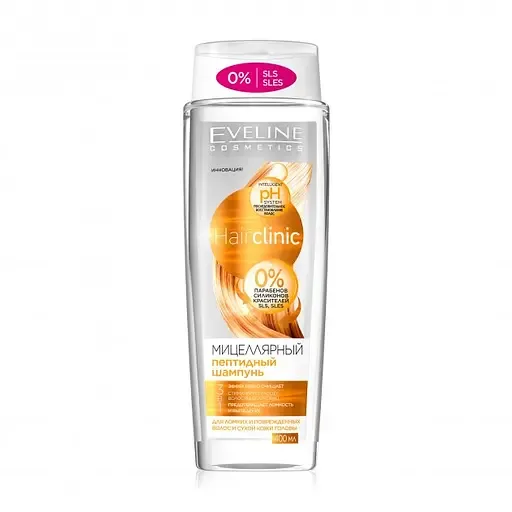Мiцелярний пептидний шампунь Eveline Hair Сlinic, 3 в 1, 400 мл