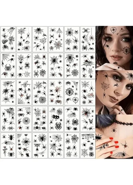 Набір дитячих тимчасових тату "Halloween black" tatto-halloween-black-set-30 Fresh Tattoo (409688434)