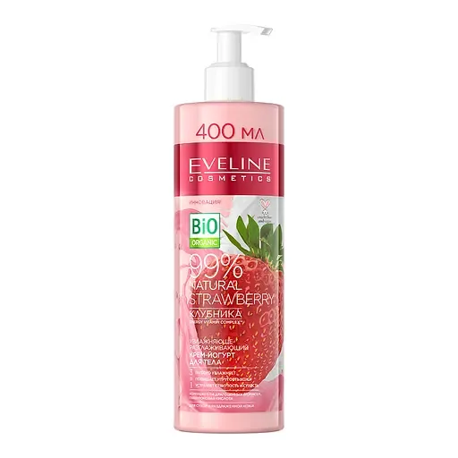 Крем-йогурт для тіла Eveline 99% Natural Mango, зволожувально-розгладжуючий, 400 мл