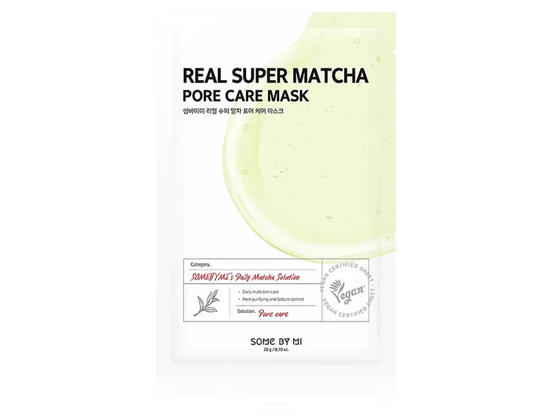 Тканинна маска з чаєм матча Some By Mi Real Super Matcha Pore Care Mask, 20г