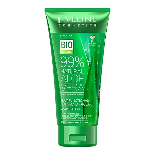 Універсальний алое-гель Eveline 99% Natural Aloe Vera, з охолоджуючим ефектом, для обличчя і тіла