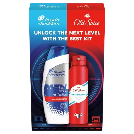 Подарунковий набір: Шампунь проти лупи Head&Shoulders з ароматом Old Spice 360 мл + Аерозольний дезодорант Old Spice Whitewater 150 мл
