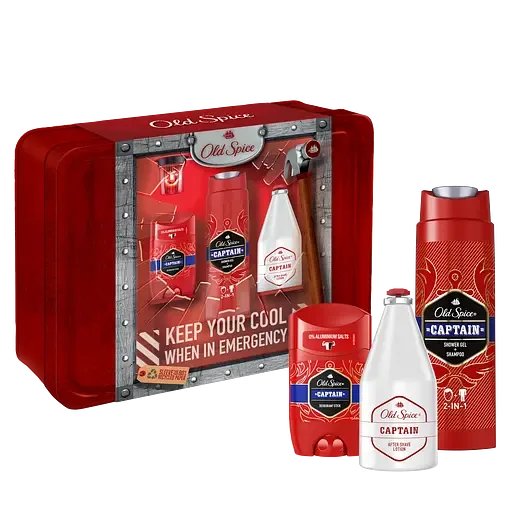 Подарунковий набір Old Spice Captain: Гель для душу 250 мл + Лосьйон після гоління 100 мл + Твердий дезодорант 50 мл