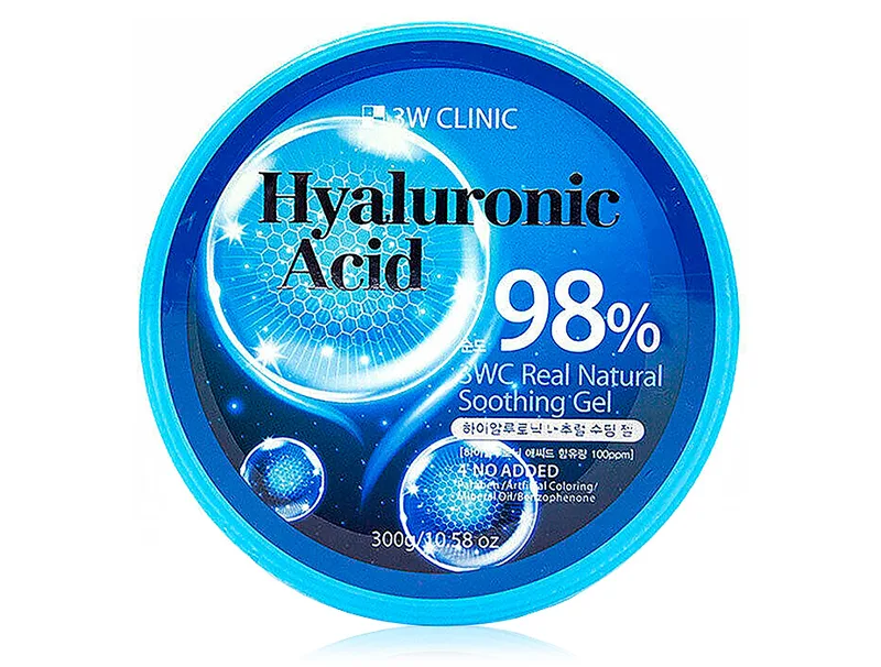 Універсальний гель для обличчя та тіла з гіалуроновою кислотою 3W Clinic Hyaluronic Acid Real Natural Soothing Gel, 300мл