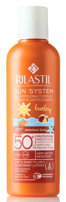 Оксамитовий сонцезахисний лосьйон для тіла Rilastil, з SPF 50+ для дітей, 200 мл