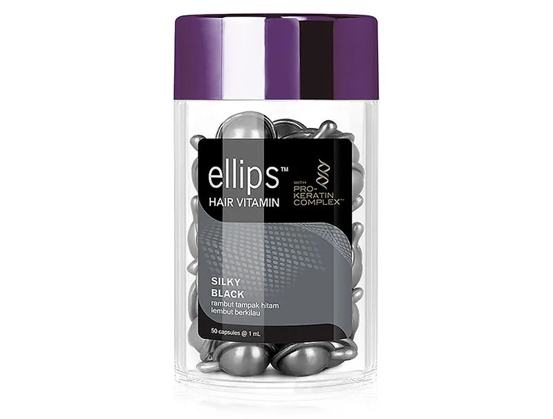 Сироватка для волосся «Шовкова ніч» Ellips Hair Vitamin Silky Black With Pro-Keratin Complex