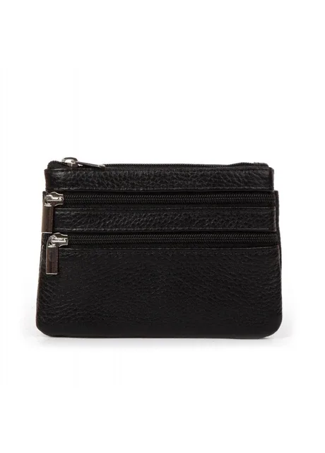 Жіноча шкіряна косметичка-ключниця Cosmetic A-00141 black Cossroll (293765236)