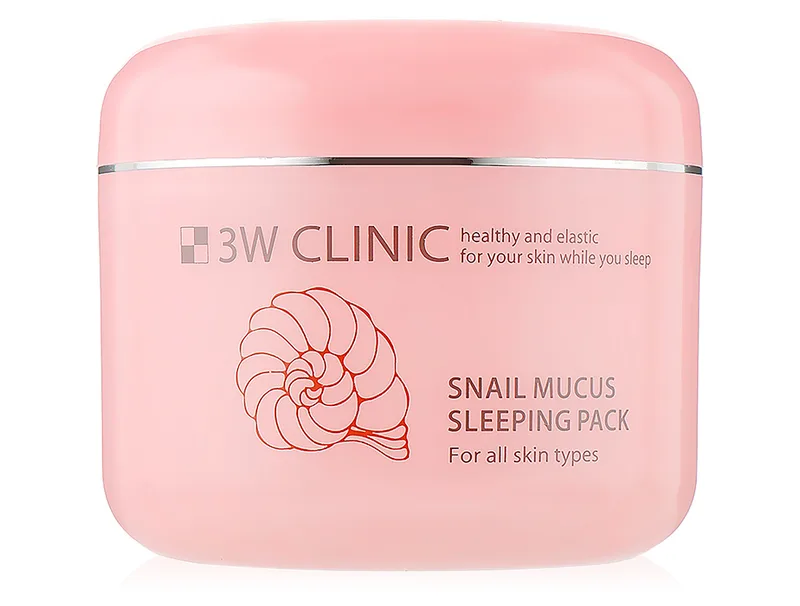 Нічна маска для обличчя з екстрактом равликового слизу 3W Clinic Snail Mucus Sleeping Pack, 100мл