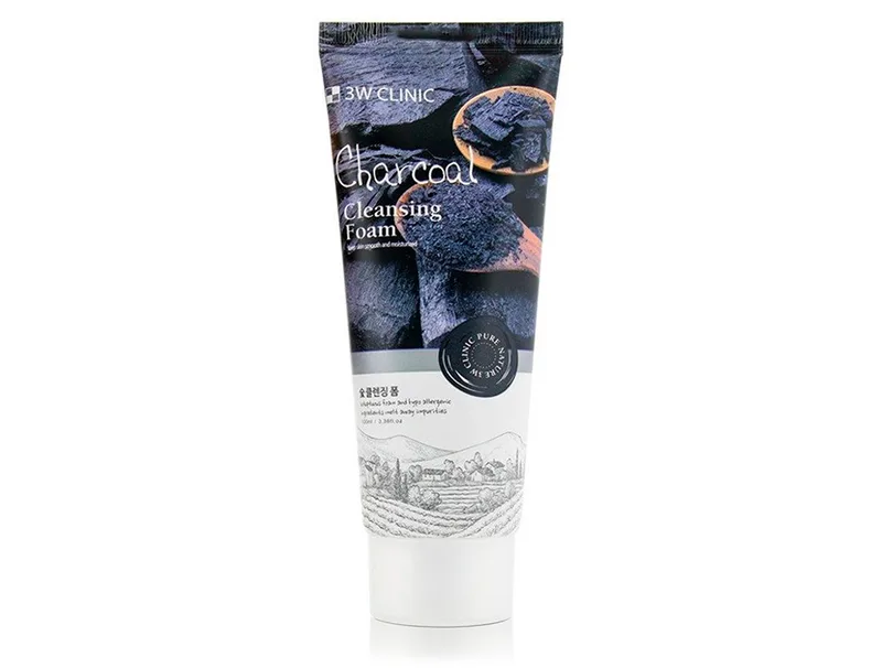 Пінка для вмивання з екстрактом деревного вугілля 3W Clinic Charcoal Cleansing Foam, 100мл