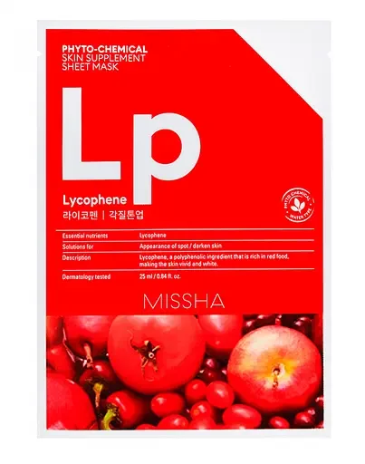 Маска для обличчя Missha Phytochemical Skin Supplement sheetmask Laycophene/Peeling Tone Up, 25 мл