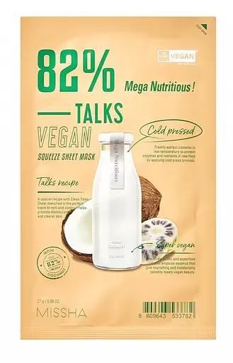 Тканинна маска Missha Talks Vegan Squeeze Mega Nutritious, 27 г