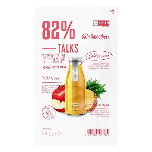 Тканинна маска Missha Talks Vegan Squeeze Sheet Mask Skin Smoother, 27 г
