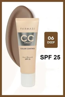 Тонуючий СС крем для обличчя Color Control Anti-Blemish SPF 25, Deep 06, Farmasi, 30 мл