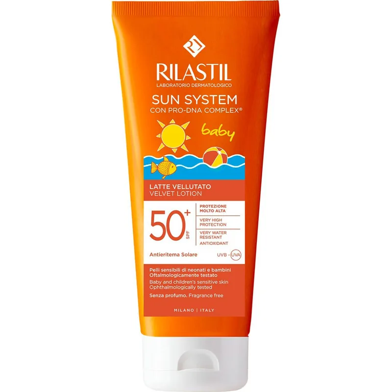 Лосьйон для тіла Rilastil (Ріластіл) Sun System SPF 50+ сонцезахисний бархатистий для дітей, 200 мл