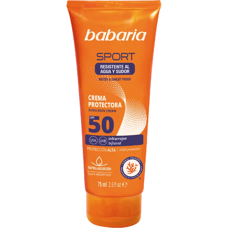 Крем Babaria (Бабарія) для обличчя сонцезахисний Спорт SPF 50 75 мл
