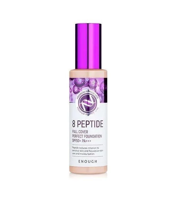 Тональний крем з пептидами - Enough 8 peptide Full Cover Perfect Foundation SPF 50+ PA+++ тон