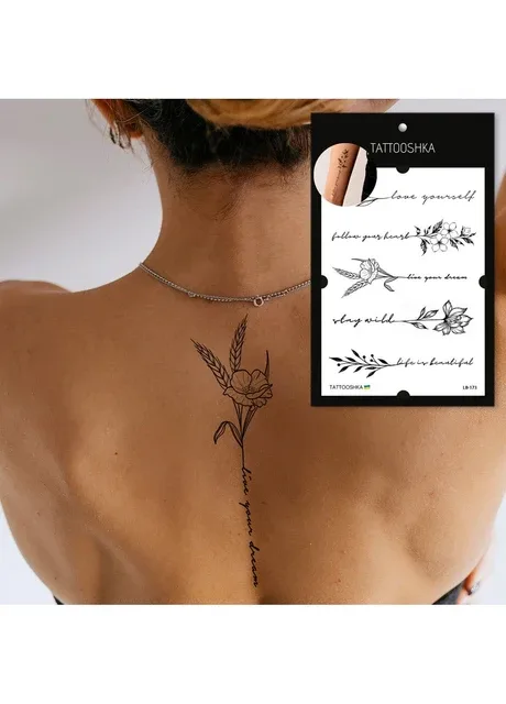 Тату набір "Гілочки із фразами" new Tattooshka (303140476)