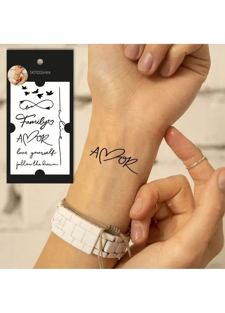 Тату «Amor із пташками» Tattooshka (303140633)