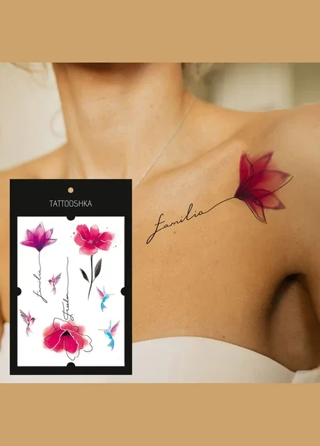 Тимчасове Тату "Квіти акварель Freedom" Tattooshka (305077911)