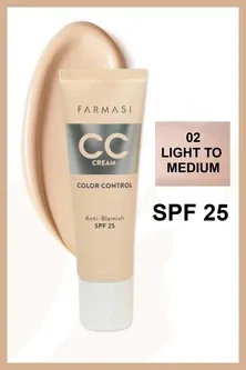 Тонуючий СС крем для обличчя Color Control Anti-Blemish SPF 25, Light to Medium 02, Farmasi, 30 мл