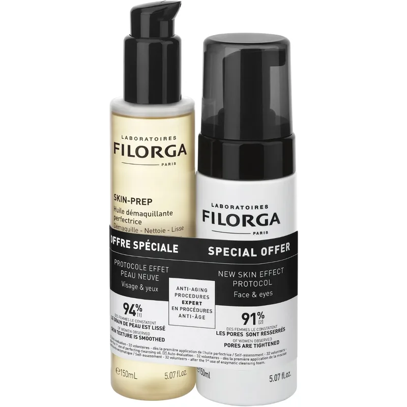 Набір Filorga (Філорга) Skin-Prep (Олія очищувальна 150 мл+Мус ензимний очищувальний 150 мл)