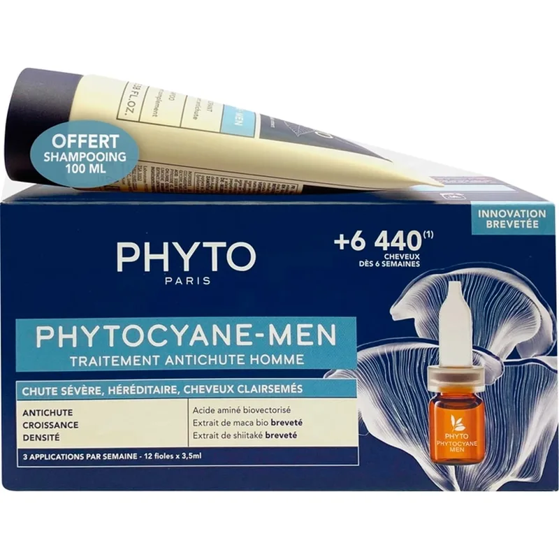 Набір Phyto (Фіто) Phytocyane-Men (Засіб проти випадіння волосся 12 х 3,5 мл + Шампунь 100 мл)