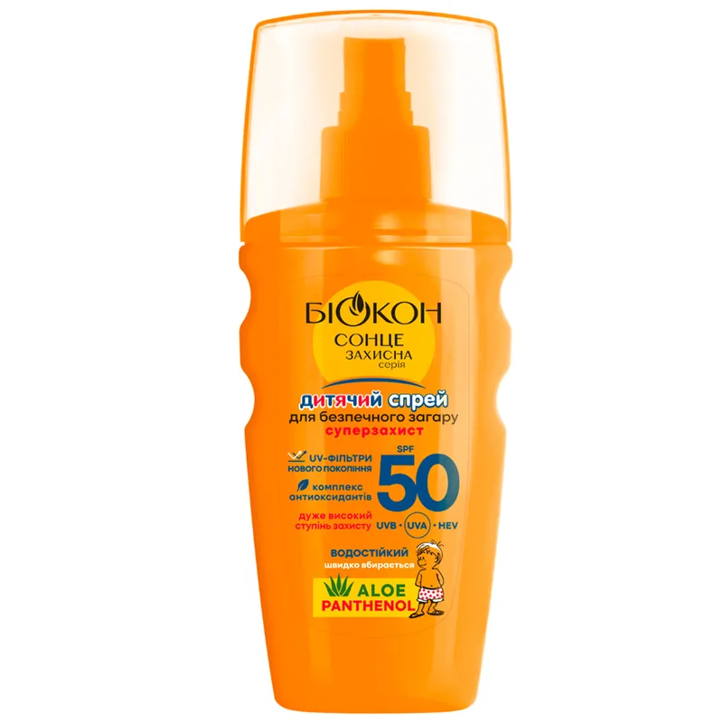 Спрей для засмаги дитячий БІОКОН Суперзахист SPF50 160 мл