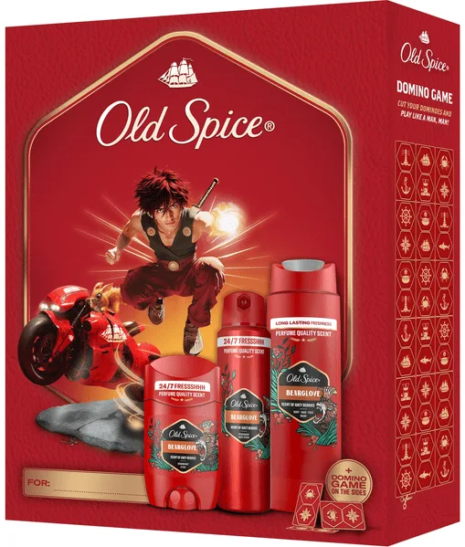 Подарунковий набір Old Spice Anime Bearglove: дез стік 50 мл + дез спрей 150 мл + гель для душу-шампунь 2в1 250 мл