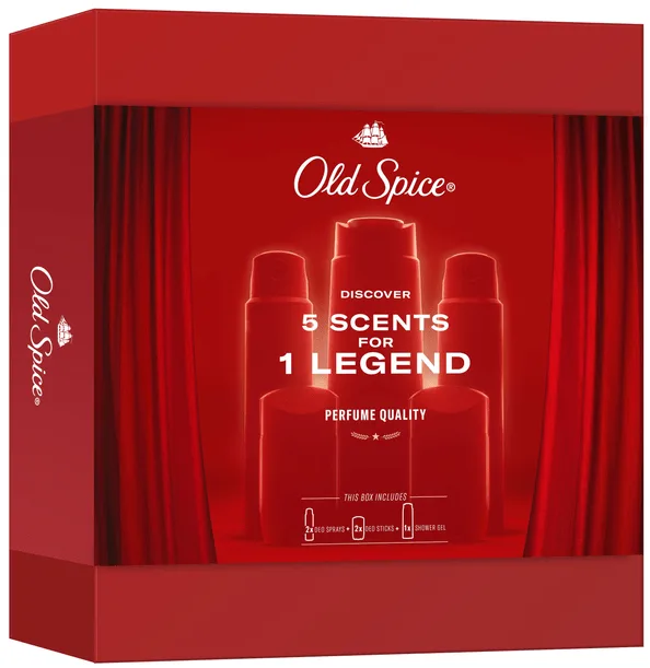 Подарунковий набір Old Spice Discovery Box гель для душу-шампунь 250 мл + дез спрей 150 мл +дез спрей 150 мл +дез стік 50мл +дез стік 50 мл