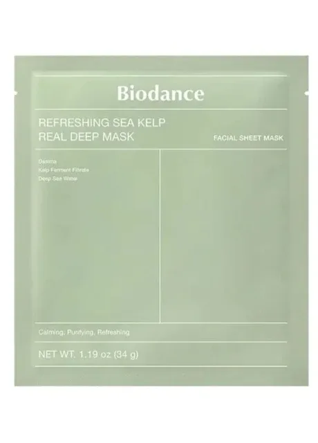 Нічна гідрогелева маска Refreshing Sea Kelp Real Deep Mask 34 г х 1 шт Biodance (335057241)