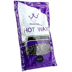 Віск у гранулах Konsung Hot Wax Beans 500гр Чорний віск для депіляції для воскоплаву плівковий віск гранули