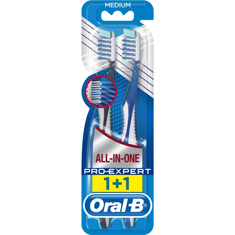 Зубная щетка Oral-B Pro Expert Все-в-одному середньої жорсткості средняя 2 шт.