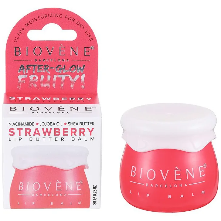 Бальзам Biovene (Біовен) для сухих губ зволожуючий з полуницею та ніацинамідом 8 г