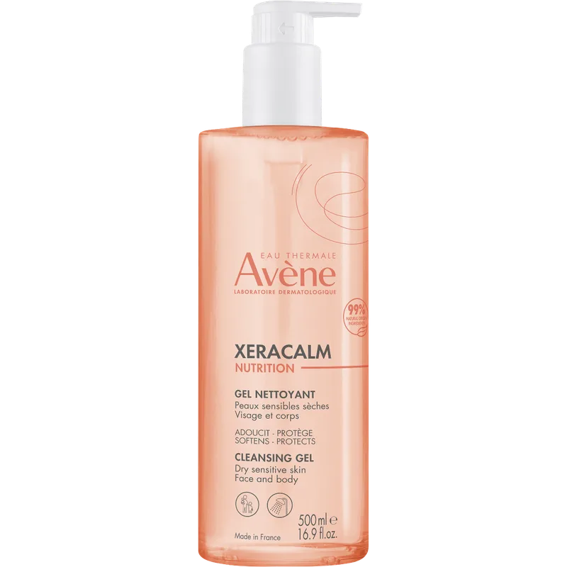 Гель Avene (Авене) XeraCalm Nutrition очищуючий для сухої чутливої шкіри обличчя та тіла 500 мл