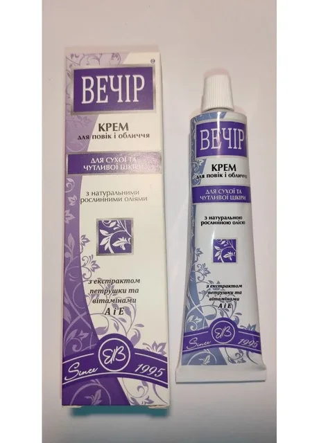 Крем Вечір для повік та обличчя для сухої та чутливої шкіри 40 г Healer Cosmetics (301026103)