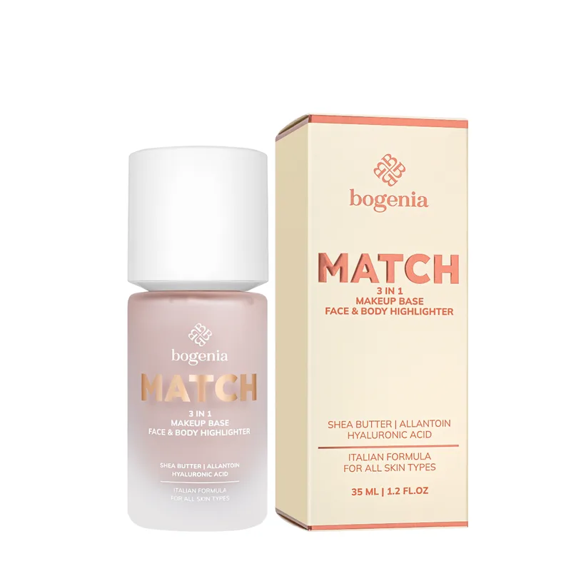 База-хайлайтер под макияж Bogenia Match 3в1 Face&Body Makeup Base Face&Body Highlighter (BG613)
