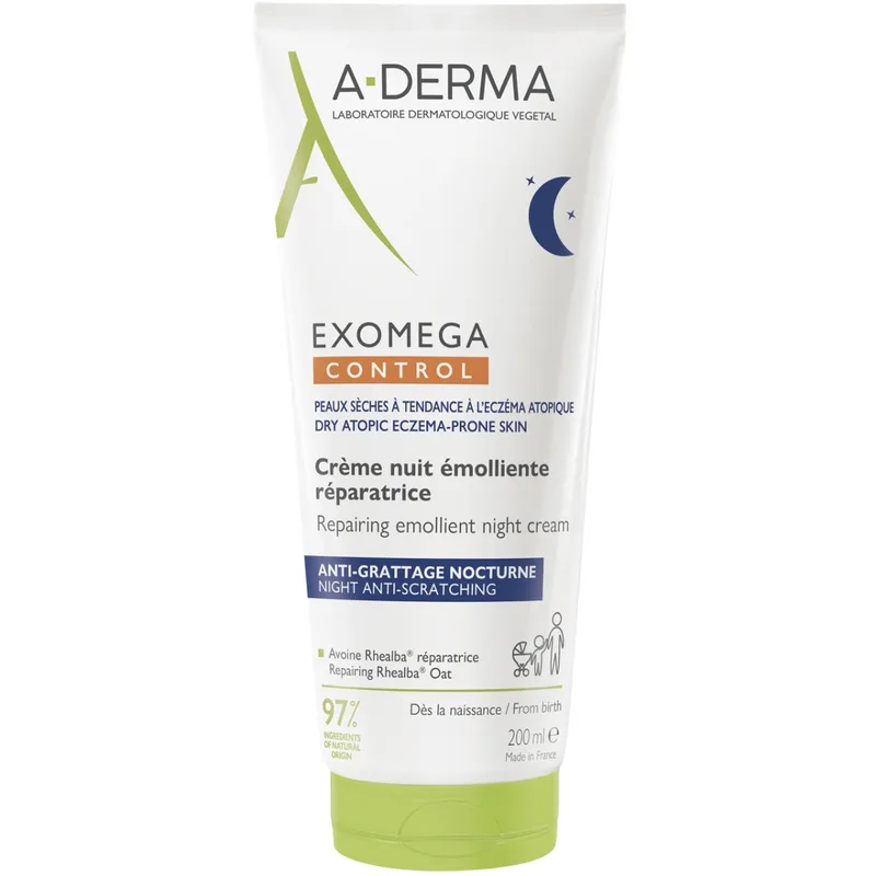 Крем-емолент A-Derma (А-Дерма) Exomega Control нічне відновлення для дітей та дорослих
