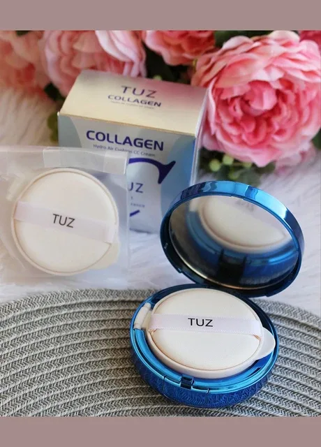 Кушон CC-крем для обличчя з колагеном TUZ Collagen Hydro Air Cushion CC Cream, тон 02 Natural Skin, 12 g + запасний рефіл 12 g