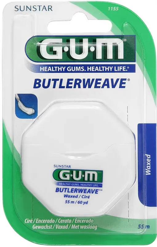 Зубна нитка GUM Butlerweave Waxed вощена 55 м