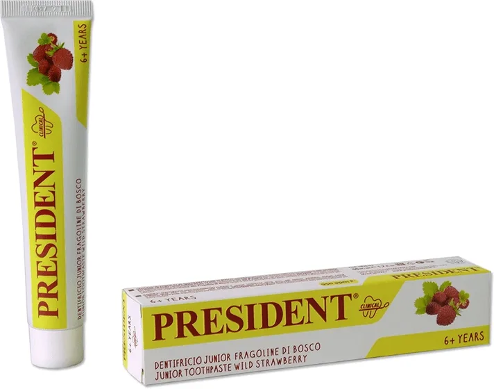 Зубна паста junior strawberry PRESIDENT 6+ років 50 мл