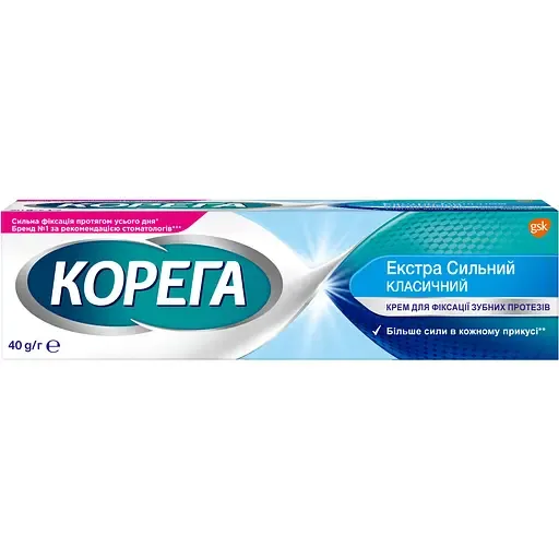 Крем для фіксації зубних протезів Corega Екстра сильний 40 мл