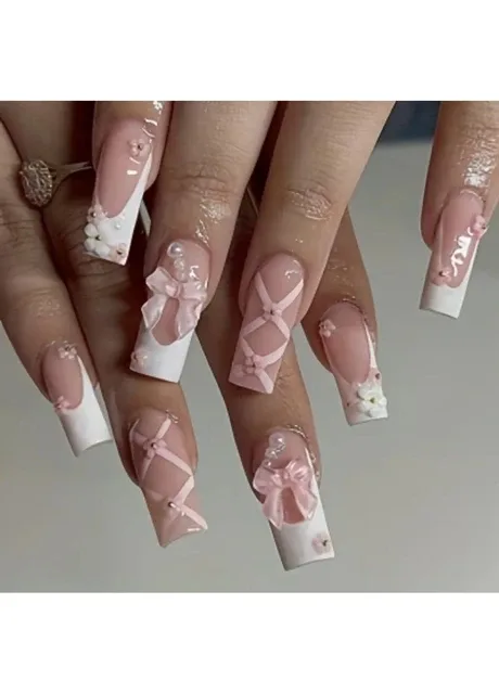 Накладні нігті в комплекті зі скотчем для приклеювання - French Bo Nails (298285481)